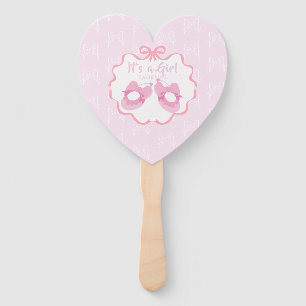 Bow Ribbon Its a Girl Hand Fan