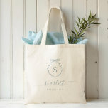 Bow & Ribbon Monogram Crest Wedding Bridal Party Tote Bag<br><div class="desc">Make your wedding party unforgettable with our bow & ribbon monogram crest bridal party gift tote bag! These personalized totes add elegance and charm to your celebration by featuring our hand-drawn bow and ribbon monogram crest. Chic, practical, and designed with a personal flair, they’re perfect for bridesmaids, party favours, wedding...</div>