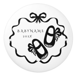 Bow Ribbon Nursery Baby Girl Ceramic Knob