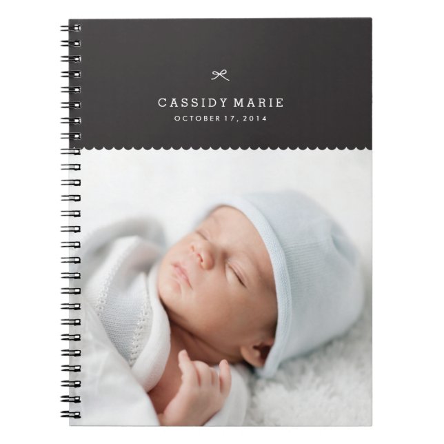 Bow & Scallops Journal - Black (Front)