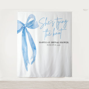 Bow She's Tying the Knot Bridal Shower Backdrops Tapestry