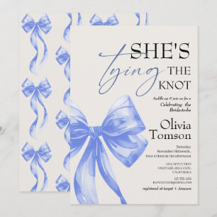Bow She's Tying the Knot Bridal Shower Invitation