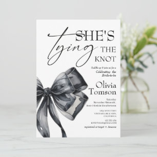 Bow She's Tying the Knot Bridal Shower Invitation