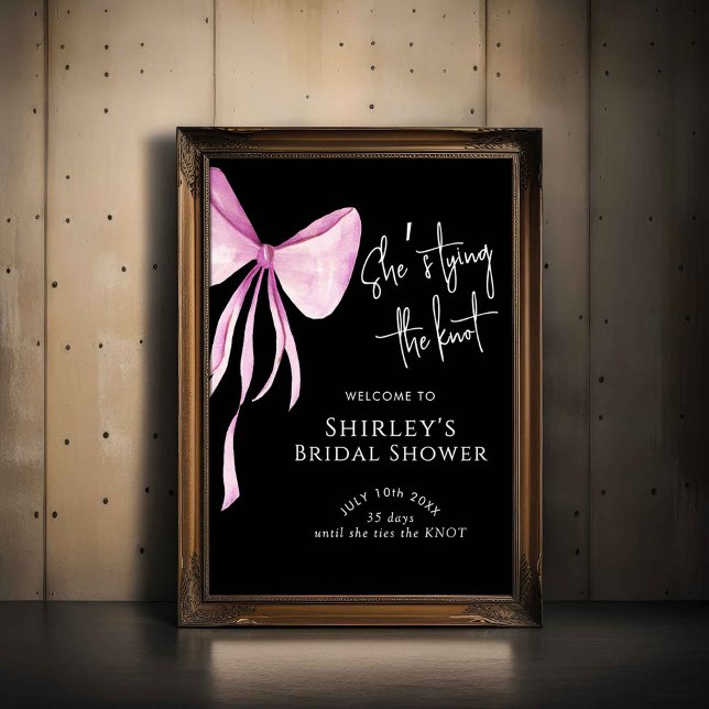 Bow She's Tying the Knot Bridal Shower Welcome Poster (Creator Uploaded)