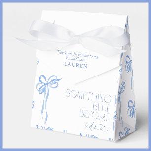 Bow Something Blue Before I Do Bridal Shower Favor Box
