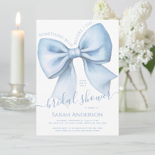 Bow Something Blue Before I Do Chic Bridal Shower Invitation