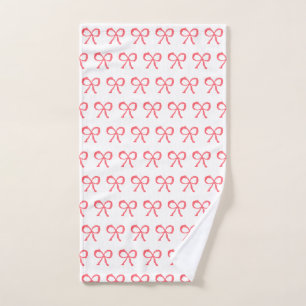 Bow Stripe Pink Pattern Hand Towel