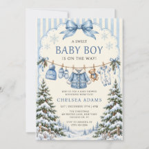 Bow Stripes Sweet Teddy Bear Baby Shower Party