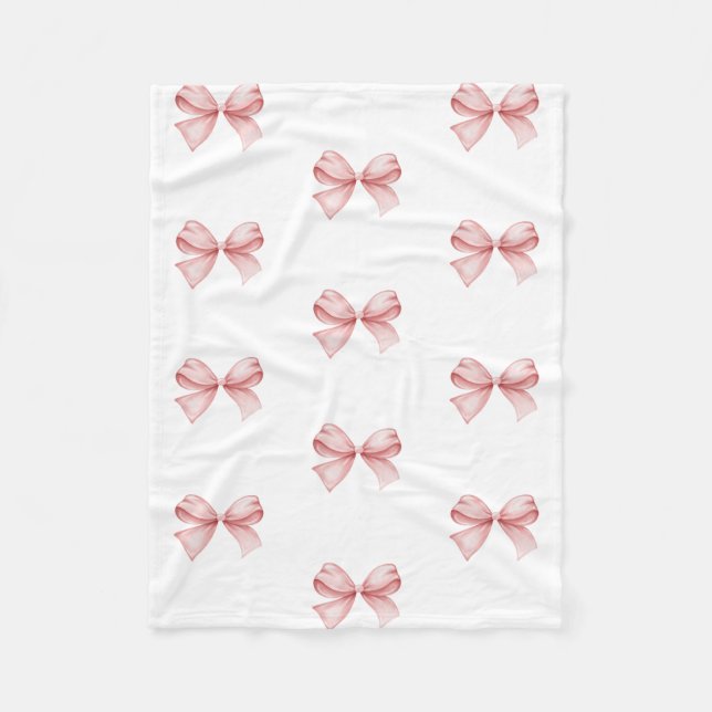 Bow Throw  Fleece Blanket (Front)