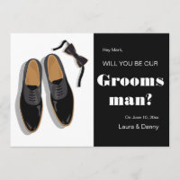Bow Tie and Dress Shoes Groomsman Request
