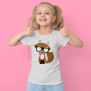 Bow Tie and Glasses Hipster Brown Fox T-Shirt