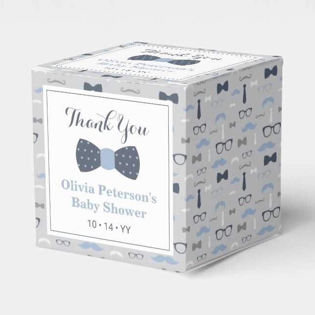 Bow Tie Baby Shower Favour Box (Front Side)