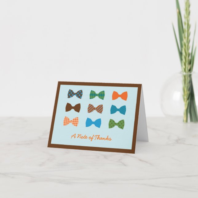 Bow Tie Baby Shower Thank You Card (Front)