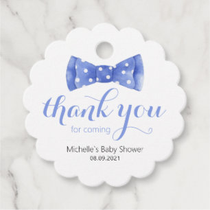 Bow Tie Baby Shower Thank You Favour Tag