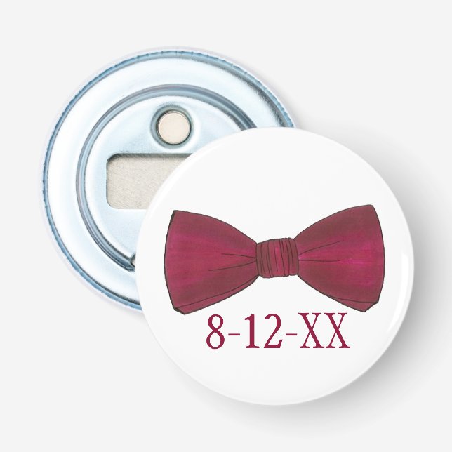 Bow Tie Bachelor Party Groom Bowtie Wedding Favour Bottle Opener (Front)