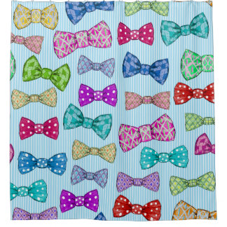 Bow tie, blue stripes, watercolor.