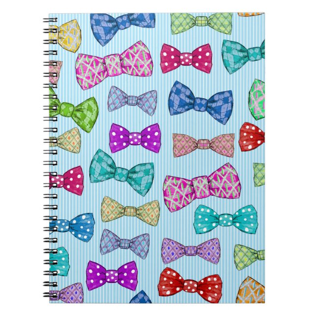 Bow tie, blue stripes, watercolor. notebook (Front)