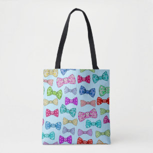 Bow tie, blue stripes, watercolor. tote bag