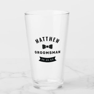 Bow Tie Groomsman Glass