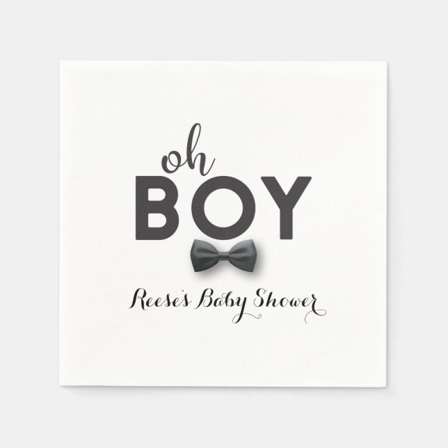 Bow Tie Little Man Baby Shower Napkin (Front)