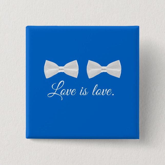 BOW TIE LOVE -.png 2 Inch Square Button (Front)