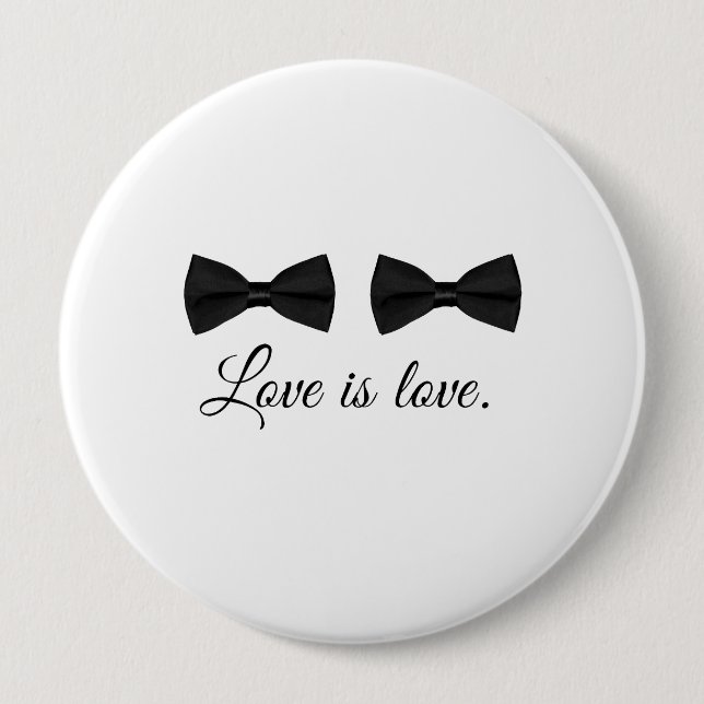 BOW TIE LOVE -.png 4 Inch Round Button (Front)