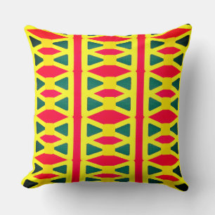 Bow Tie of Yellow and Green Ribbon Design Throw Pillow