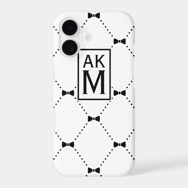 Bow Tie Pattern Custom Monogram iPhone 7 Plus Case (Back)