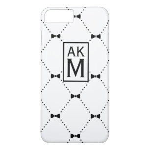 Bow Tie Pattern Custom Monogram iPhone 7 Plus Case
