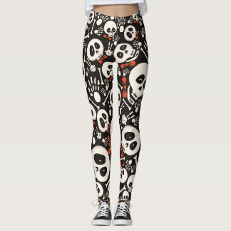 Bow Tie Skull Leggings