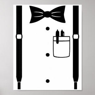 Bow Tie Suspenders Office Suit Carnival Costume  Poster