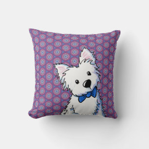 Bow Tie Westie Throw Pillow