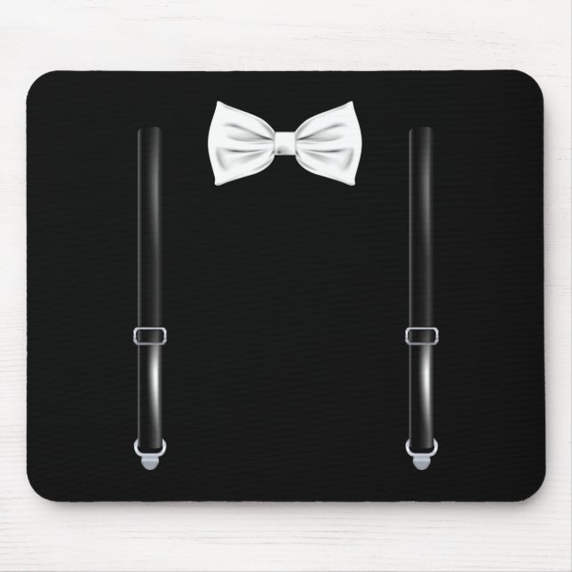 Bow Tie With Suspenders Funny Wedding And Special  Mouse Pad (Front)