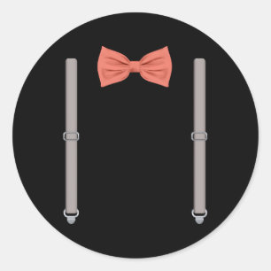Bow Tie With Suspenders Wedding And Special Occasi Classic Round Sticker