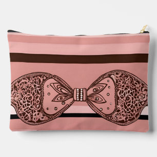 Bow Ties in Pink AI art Accessory Pouch