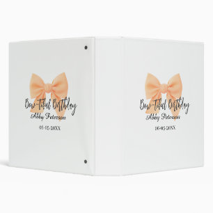 Bow-tiful birthday orange bow name date simple pas binder