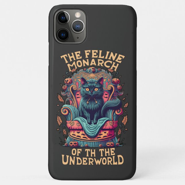 Bow to the Feline Monarch of the Underworld Spooky Case-Mate iPhone Case (Back)
