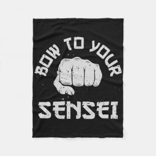 Bow To Your Sensei Funny Karate Martial Arts Gifts Fleece Blanket