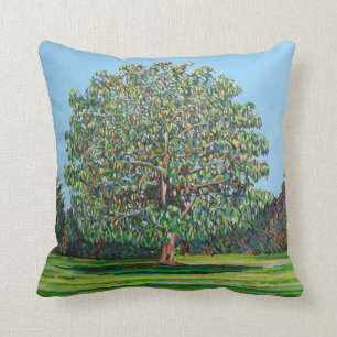 Bow Tree Summer Throw Pillow