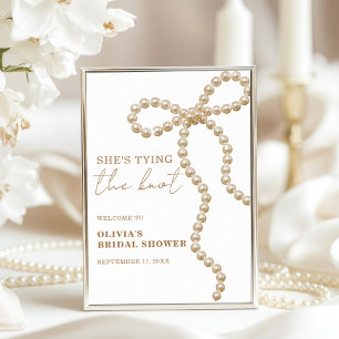 Bow Tying the Knot Bridal Shower Welcome Sign