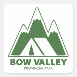 Bow Valley Provincial Park Mountains Camping Square Sticker