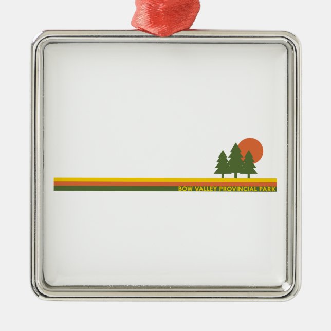 Bow Valley Provincial Park Pine Trees Sun Metal Ornament (Front)