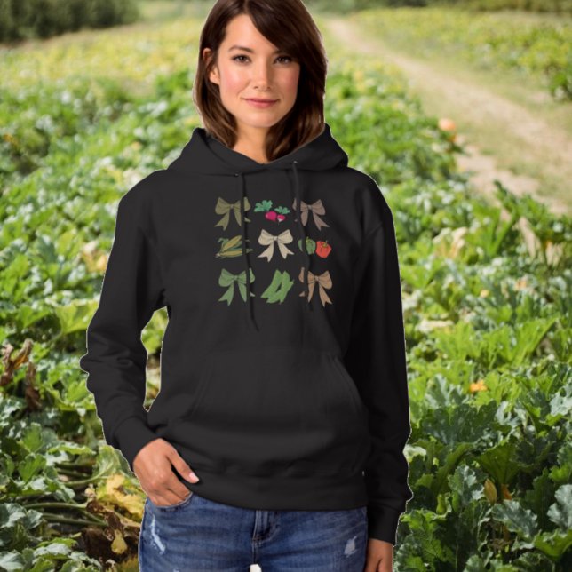 Bow Veggie Gardening Multicolored Pattern Hoodie (Creator Uploaded)