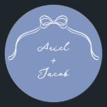 Bow Wedding Classic Round Sticker<br><div class="desc">Bow wedding round sticker</div>
