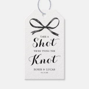 Bow Wedding Engagement Party Alcohol Shot Tags
