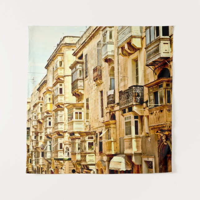 Bow windows in Maltamalta,window,antique,architect Tapestry (Front)