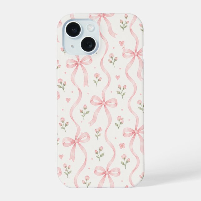 Bow with small little flower phone case (Back)