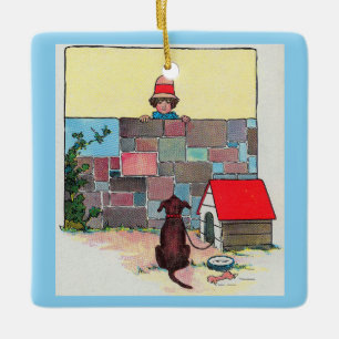 Bow-wow-wow! Whose dog art thou? Nursery Rhyme Ceramic Ornament