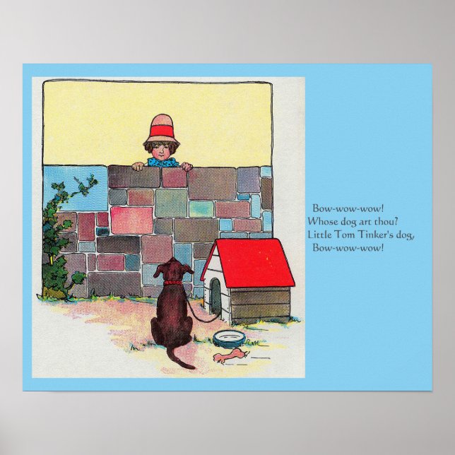 Bow-wow-wow! Whose dog art thou? Nursery Rhyme Poster (Front)