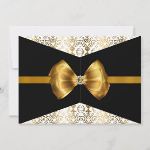 Bowed Damask Invite [Gold]